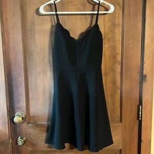 SMALL JUNIORS ROSIE HARLOW BLACK POPOVER DRESS